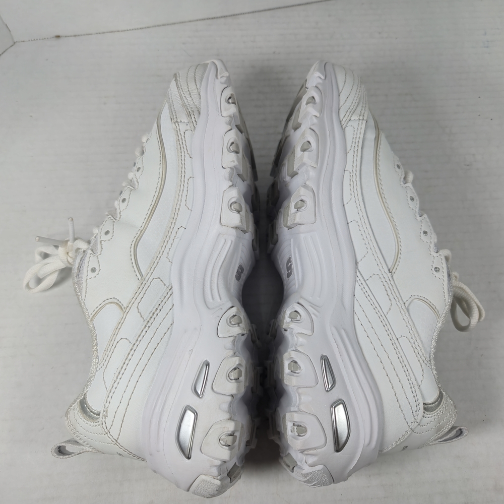 Skechers D'Lites Fresh Start Walking White and Silver Sneakers Size 5 1/2 Wide - Picture 9 of 13